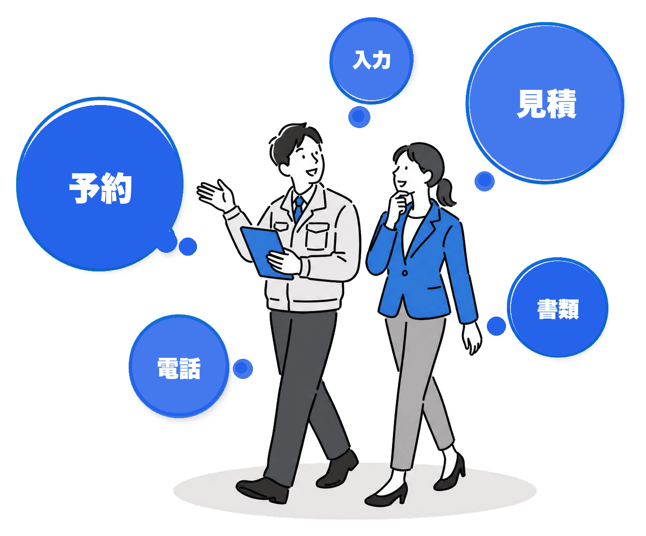 事務や現場の作業の困りごとを話し合う、事業者とエンジニア